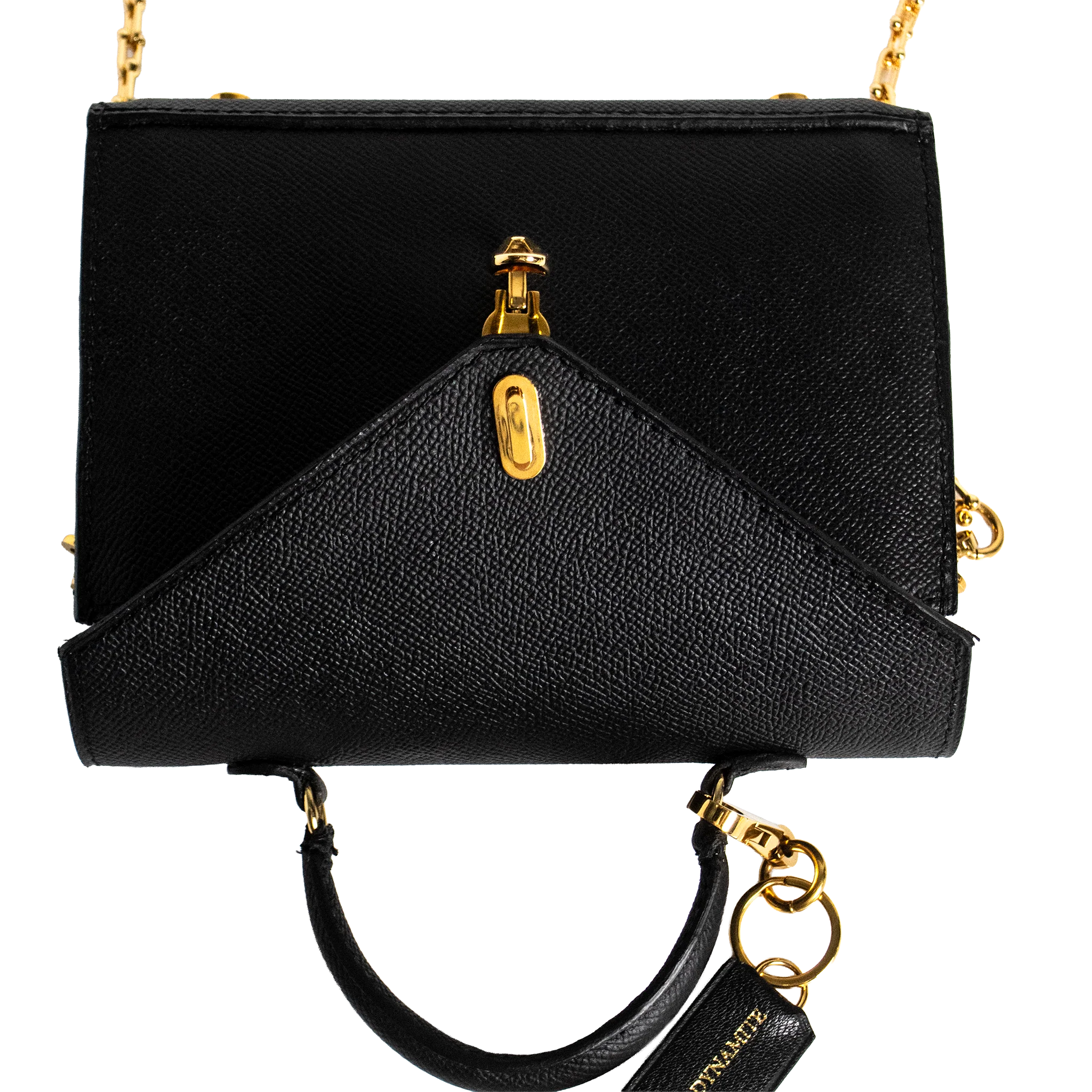Luna Mini Luxury Saffiano Leather Handbag - Noir Black | Handcrafted USA - Image 9